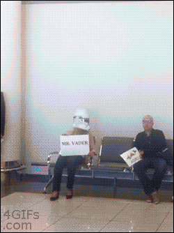 Darth Vader en el aeropuerto