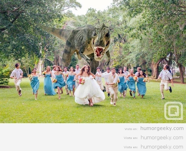 Dinosaurio en una boda