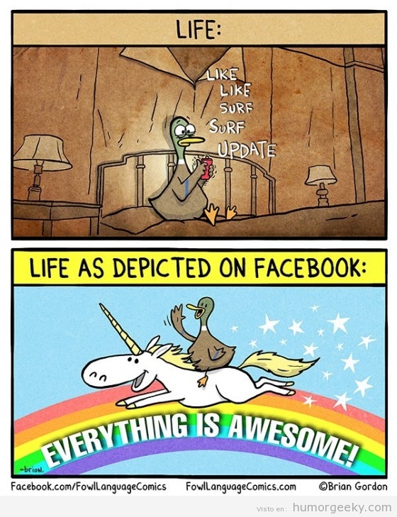 Vida real vs la de FAcebook