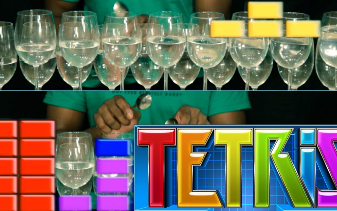 Tema de Tetris interpretado con copas