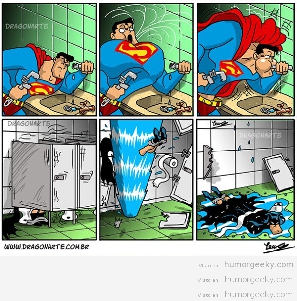 Cuando Superman intenta desatascar una tubería…