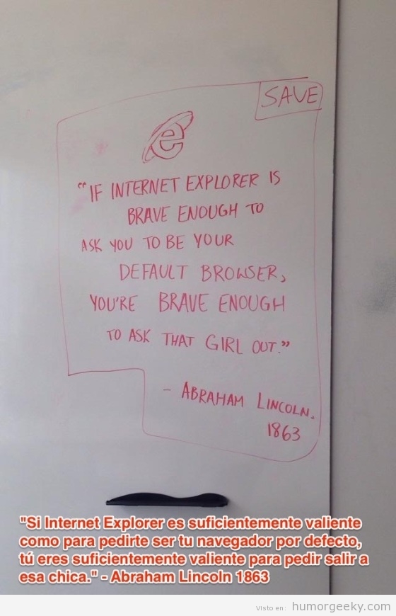 Frase graciosa sobre Internet Explorer