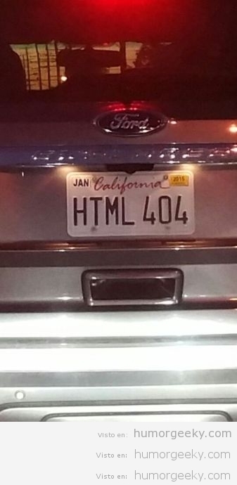 Una matrícula muy friki: HTML 404