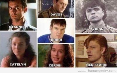 Así eran Stannis, Davos, Tyron, Hodor, Ned, Cersei y Catelyn en los años 80!