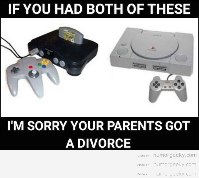 Si tenías estas dos consolas a mediados de los 90 es que tus padres se habían divorciado, claramente