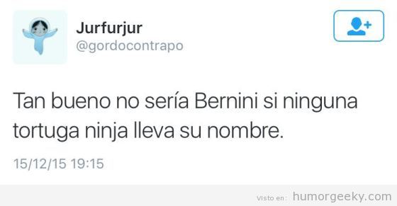 Tuit gracioso sobre Bernini y las Tortuga Ninja