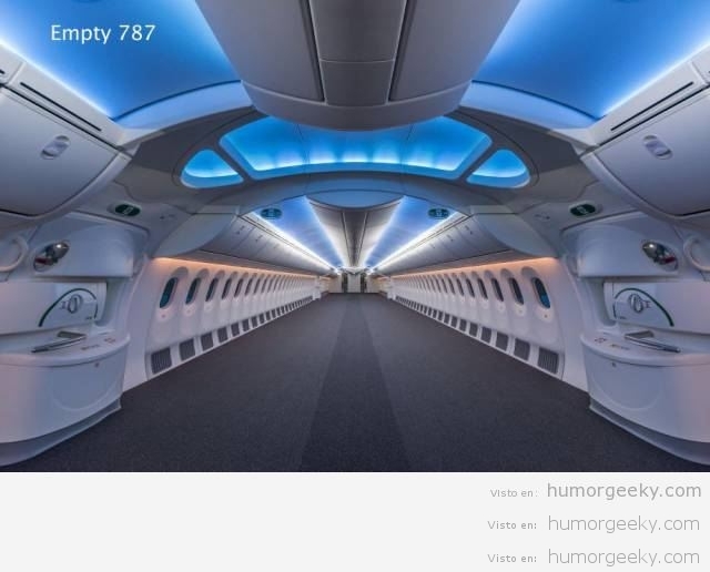 Foto de un avión Boeing 787 vacío