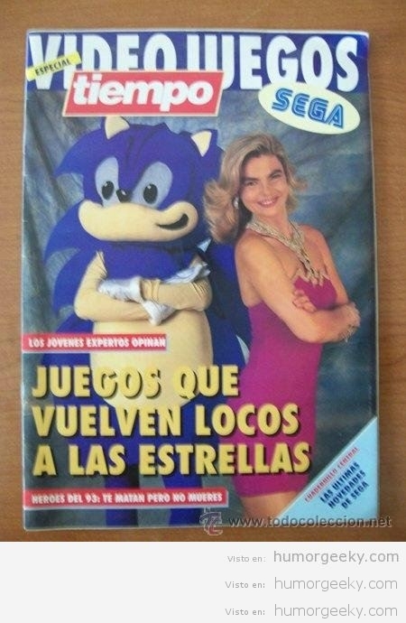 Portada revista Videojuegos Tiempo Sonic y Leticia Sabater