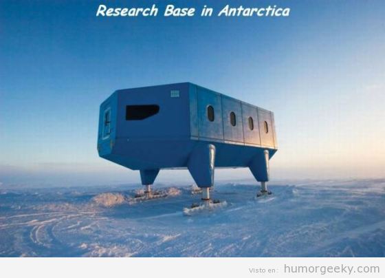 Foto curiosa de una base de investigación en la Antártica