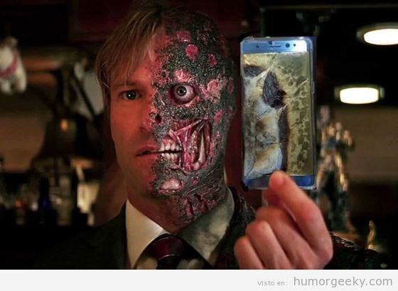 Fotos graciosas Harvey Dent explosión Samsung Galaxy note 7