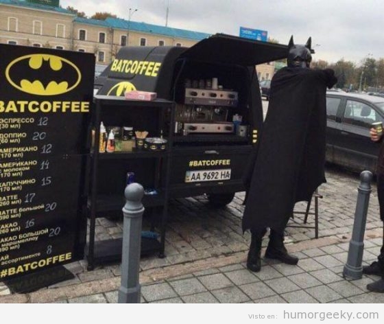 Puesto ambulante de café de Batman, batcoffee