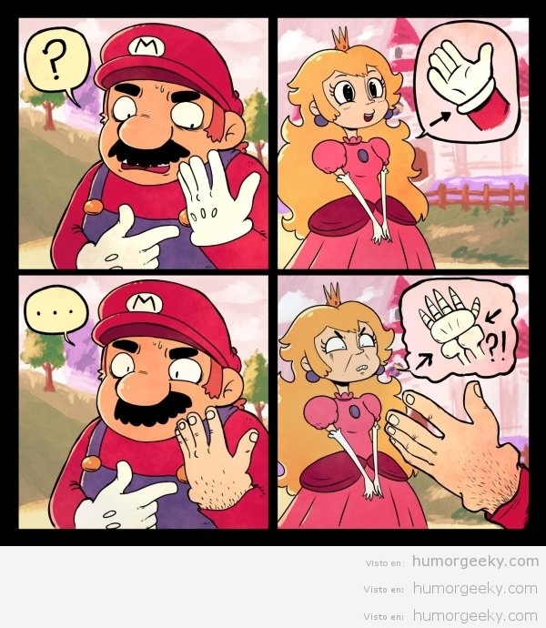 Espera, la mano de Mario es así?