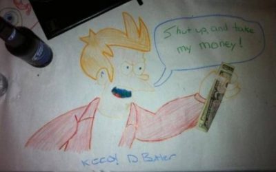 El meme de Fry de Futurama te invade hasta para dejar la propina