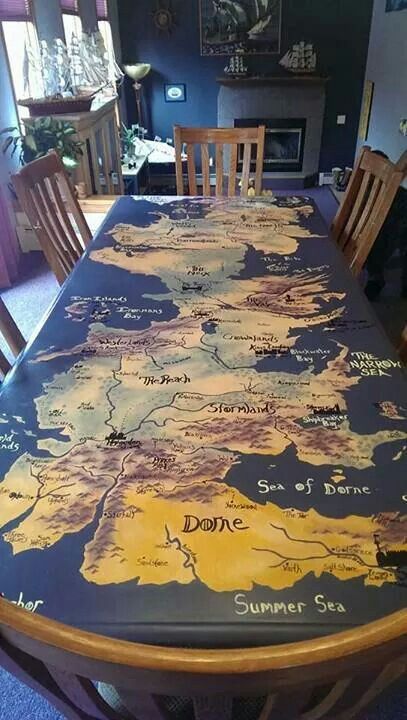 mesa mapa Westeros Juego de Tronos
