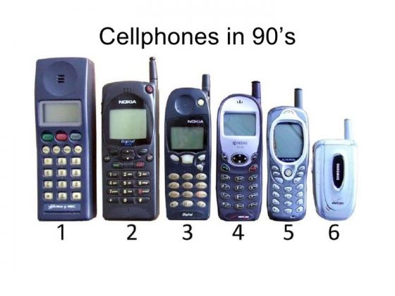 Teléfonos móviles en los años 90