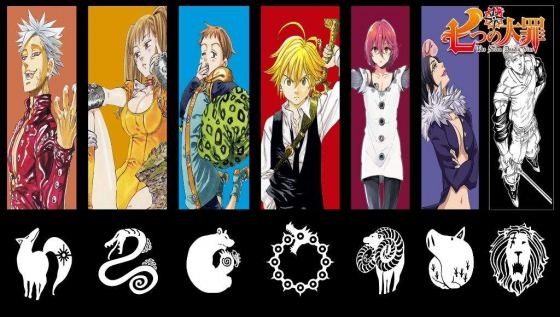 Personajes y pecados del anime Los siete pecados capitales