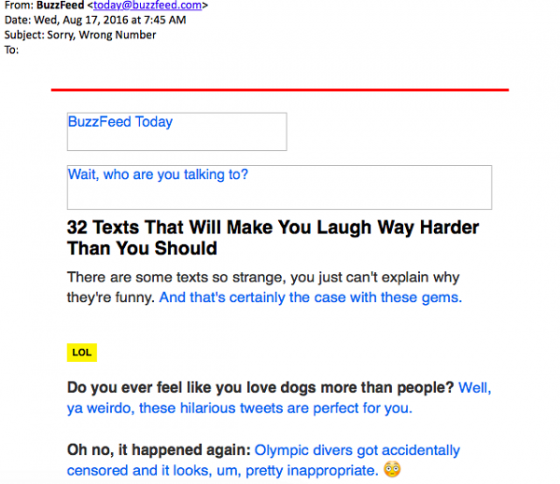Buzzfeed email marketing