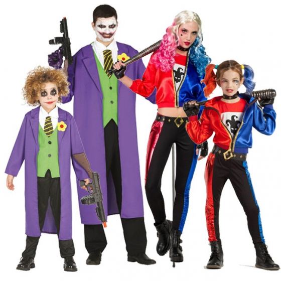 Disfraz original familia Grupo Joker y Harley Quinn